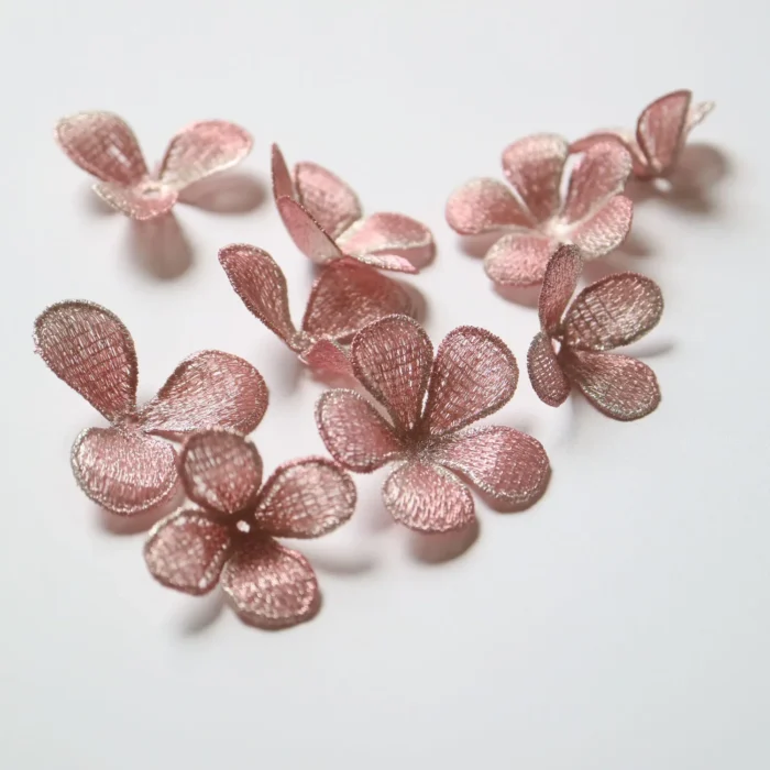 9pcs DIY 3D flower pink embroidered Patches for clothing Embroidery lace appliques bags decorative parches badge - Image 1