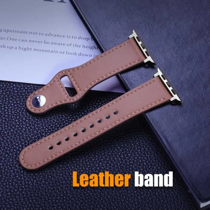 Leather band For Apple watch straps 45mm 41mm Ultra 2 49mm 42mm 46mm 40mm-44mm sport bracelet iWatch series 10 9 8 7 4 5 6 3 se - Image 1