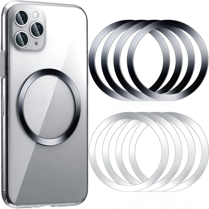 1-10Pcs Metal Sticker Ring For iPhone 15 16 Pro Max Magsafe Wireless Charger Magnetic Phone Holder Stainless Steel Plate - Image 2