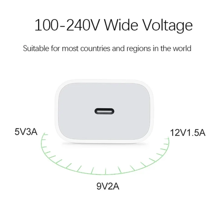 Original 20W USB-C Power Adapter For iphone 16 15 14 mini Pro Max Type C fast charger for Apple Cable for iPhone X 11 12 13 Plus - Image 2