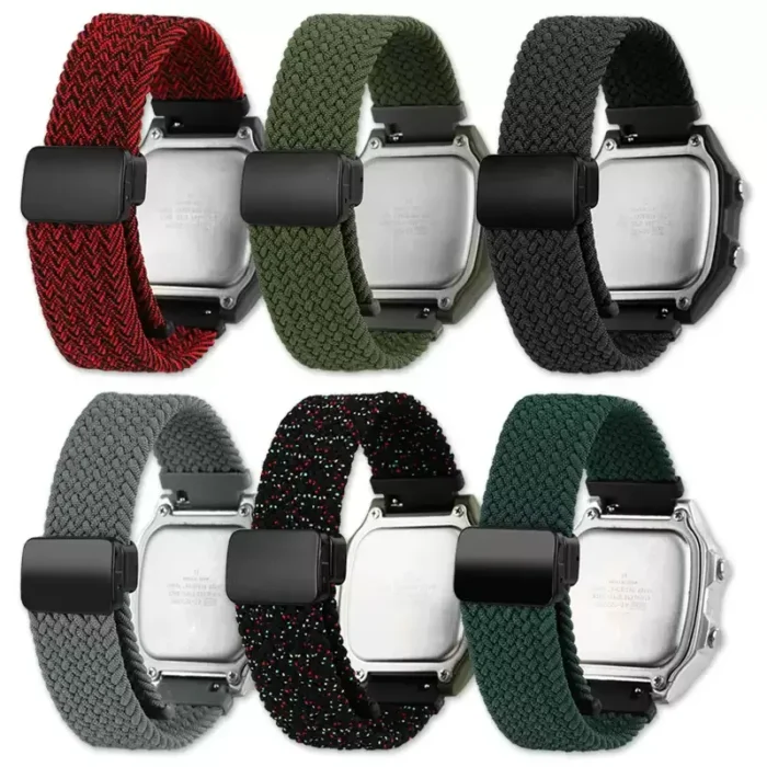 AE-1200 Elastic Nylon Magnetic Buckle Watchband Quick Release Bracelet For Casio AE1200 AE1300 1500 A158 a159/168 Watch Strap - Image 5