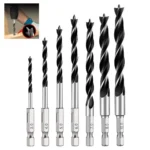 5PCS 4/5/6/8/10mm Three-pointed Woodworking Drill 1/4" Hex Shank Power Tool Reaming Drill Bit Durable High Carbon Steel - Image 4