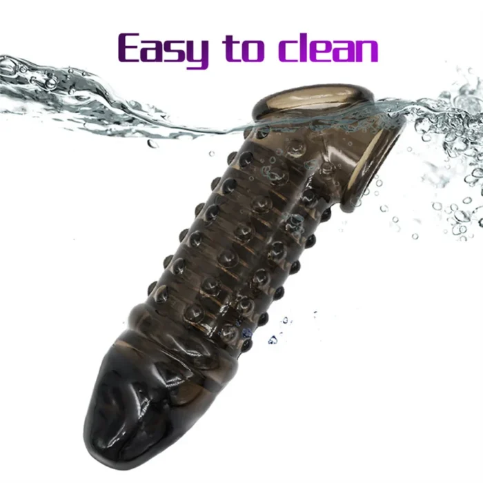 Male Penis Cock Ring Delay Ejaculation Silicone Reusable Penis Sleeve Condom Glans Penis Enlarger Extender Adult Sex Toy For Men - Image 2