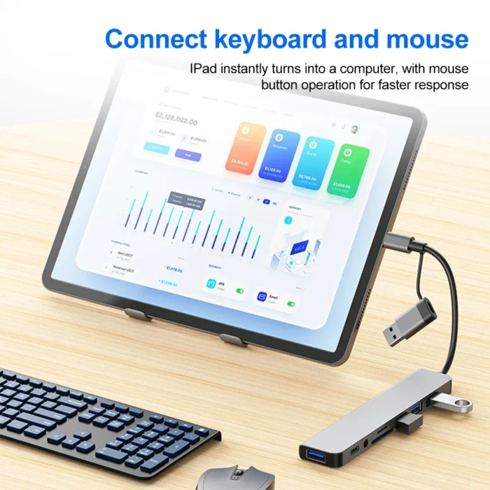 5Gbps USB 3.0 HUB USB C HUB USB C Docking Station High Speed Splitter Multiport OTG Adapter Card Reader for PC/Laptops/MacBook - Image 3