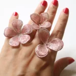 9pcs DIY 3D flower pink embroidered Patches for clothing Embroidery lace appliques bags decorative parches badge - Image 5