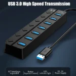 USB 3.0 Power Adapter 4/7 Port Multi USB Splitter Hub USB Hub 2.0 USB Multiple Expander Switch 30CM Cable Hub Docking Stations - Image 2