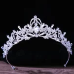 DIEZI Korean Luxury White Crystal Crown Hair Accessories Tiara Women Wedding Rhinestone Bridal Silver Color Crown Hair Jewelry - Image 5