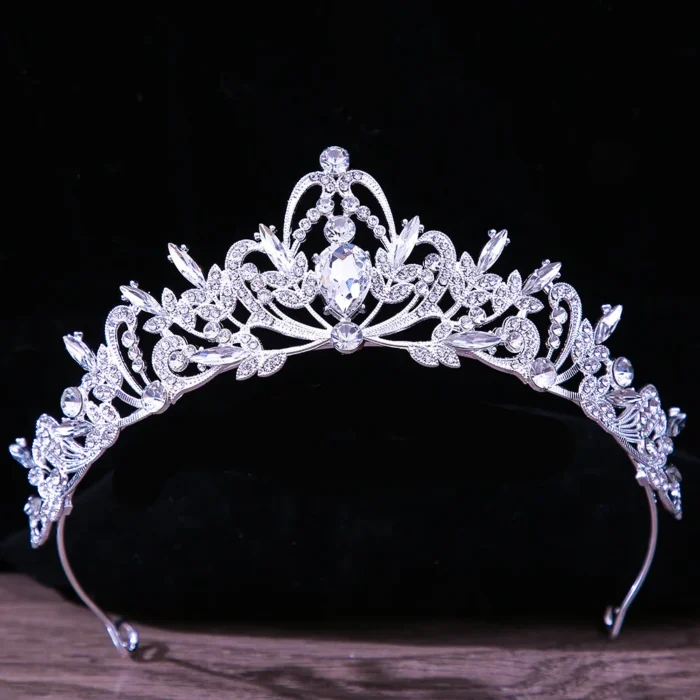DIEZI Korean Luxury White Crystal Crown Hair Accessories Tiara Women Wedding Rhinestone Bridal Silver Color Crown Hair Jewelry - Image 5