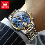 OLEVS 6607 Luxury Automatic Watch for Men Hollow Out Skeleton Men's Wristwatch Waterproof Watches Original Mechanical Hand Clock - Image 5
