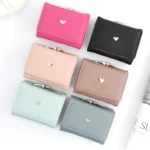 Small Women Wallet loving heart Short Women's Wallet Card Holder Girls Mini Woman Fashion Lady Coin Purse for Female Clutch Bag - Image 3