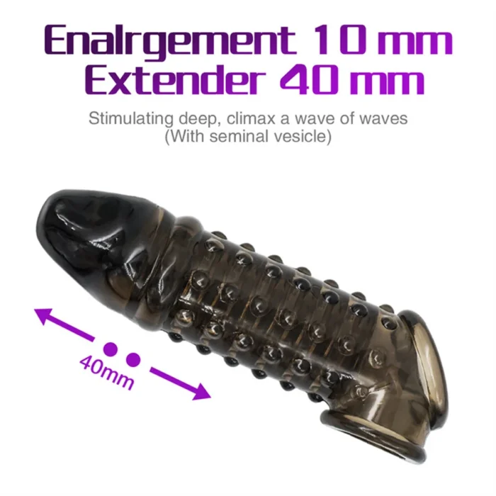 Male Penis Cock Ring Delay Ejaculation Silicone Reusable Penis Sleeve Condom Glans Penis Enlarger Extender Adult Sex Toy For Men - Image 5