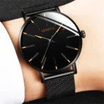 2024 New Mens Fashion Watches Luxury Ultra Thin Stainless Steel Mesh Strap Quartz Watch Rose Gold Men Watch Gifts Reloj Hombre - Image 6