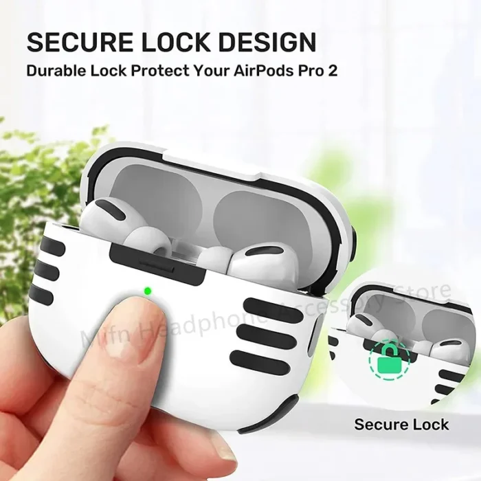 Case for New aipod 4 (USB-C) Secure Lock design Case For AirPods Pro 2 3 Case with keyring for airpods 4th Gen Apple AirPod Case - Image 2