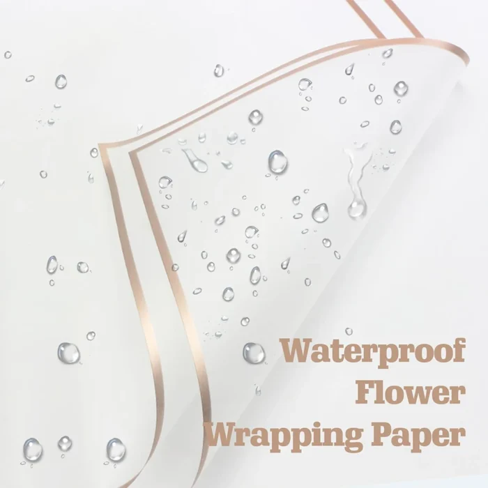 Gold Edge Flower Wrapping Paper Waterproof Floral Bouquet Korean Paper Wedding Birthday Flower DIY Craft Gift Packaging Supplies - Image 5