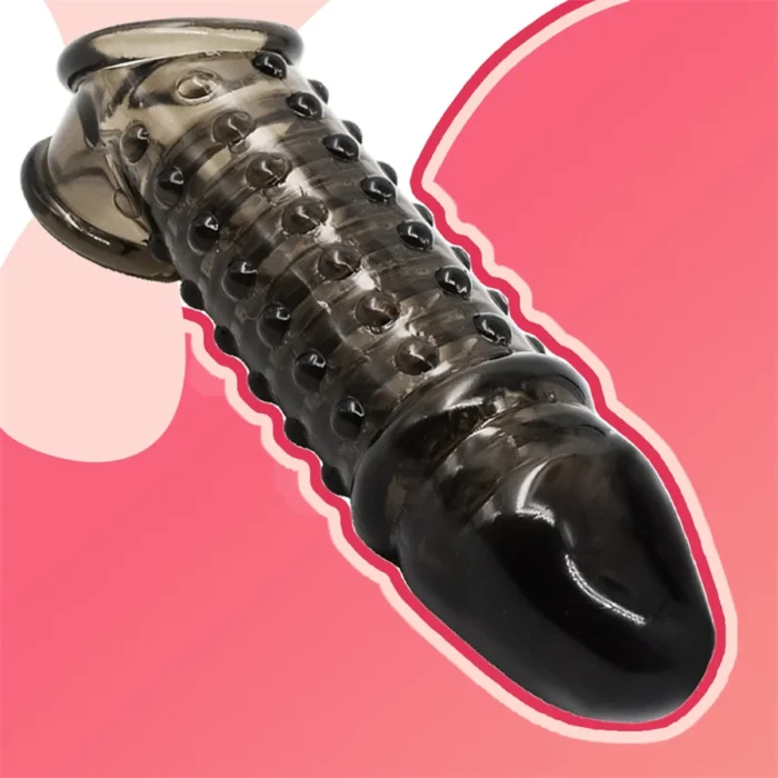 Male Penis Cock Ring Delay Ejaculation Silicone Reusable Penis Sleeve Condom Glans Penis Enlarger Extender Adult Sex Toy For Men - Image 1