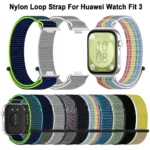 Nylon Loop Strap for Huawei Watch Fit 3 Adjustable Elastic Bracelet Replacement Watchband for Huawei Watch Fit 3 Band Accessory