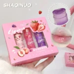 Set of 3Pcs Fruit Extract Lip Balm Jelly Moisturizing Hydrating Lipsticks Watery Gloss Fade LipLines Lip Care Tinted Lip Pomade