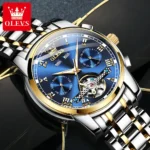 OLEVS 6607 Luxury Automatic Watch for Men Hollow Out Skeleton Men's Wristwatch Waterproof Watches Original Mechanical Hand Clock - Image 4