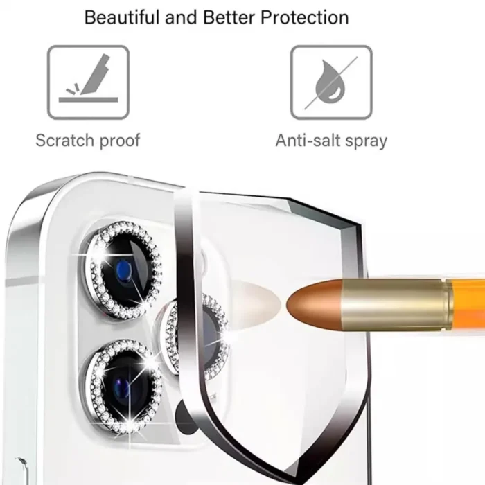 Bling Glitter Diamond Camera Lens Protector Case For iPhone 17 16 15 14 13 12 11 Pro Max Plus Sreen Protectors Film For iPhone17 - Image 3
