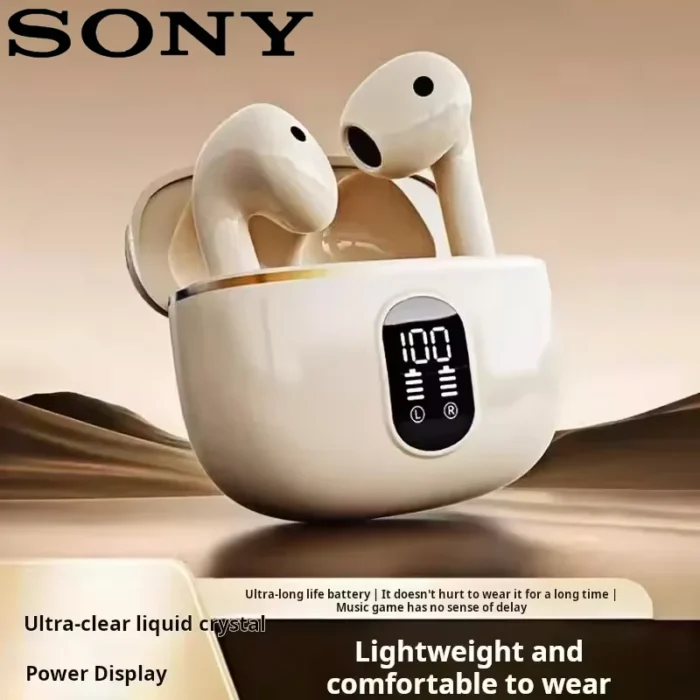 S ONY Wireless Earphone Bluetooth Headphone With Mic LED Power Display Earphones HD-Call HiFi Stereo Sound Earbuds For Air ipad - Image 1