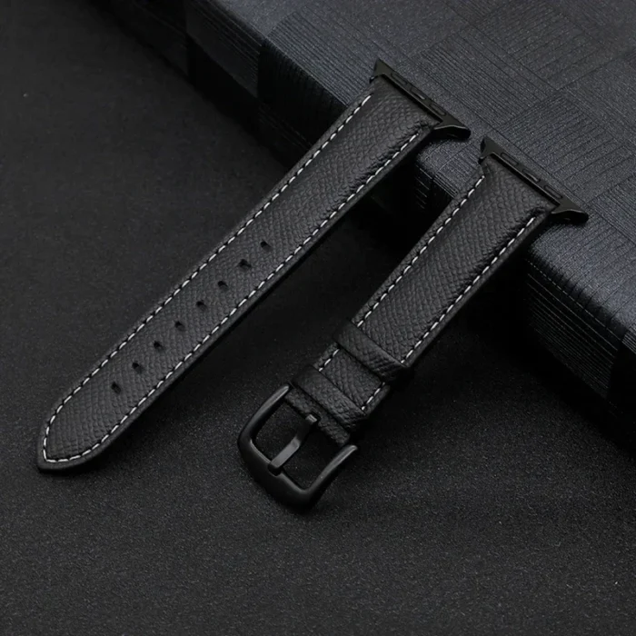 Leather Strap for Apple Watch Band Series 9 8 7 6 5 4 10 Ultra SE Comfortable Bracelet iWatch 49mm 45mm 44mm 42mm 41mm 40mm 46mm - Image 1