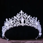 DIEZI Korean Luxury White Crystal Crown Hair Accessories Tiara Women Wedding Rhinestone Bridal Silver Color Crown Hair Jewelry - Image 3