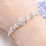 New Korean Fashion 925 Sterling Silver Lucky Beads Bangles for Women Bracelets Luxury Designer Party Wedding Jewelry Gifts - Image 5