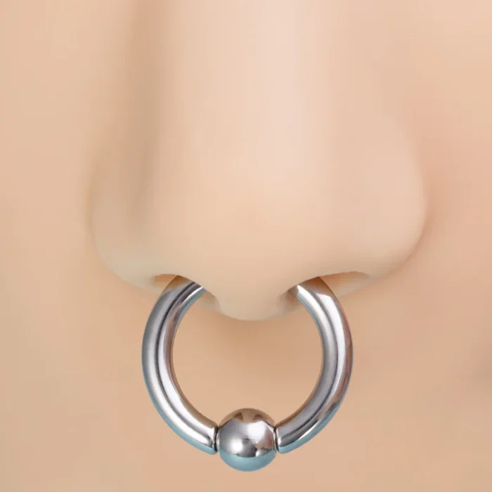 1pc Surgical Steel Captive Bead Ring Hoop Earring BCR Ear Weights Nose Piercing Stretcher Expander Gauge Closure PA Body Jewelry - Image 3