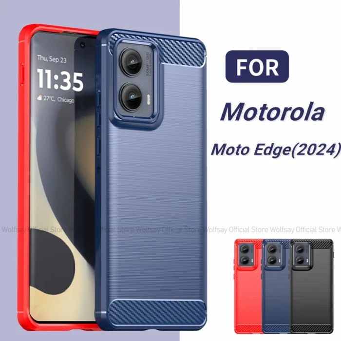 For Motorola Moto Edge 2024 Case Motorola Moto Edge 2024 Cover Shockproof Brushed TPU Protective Phone Back Cover Moto Edge 2024 - Image 1