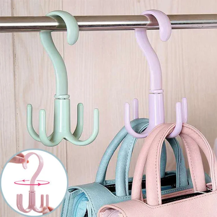 360° Rotated Four-Claw Hook Multi-Purpose Movable Hook Rotatable Hanging Bag Hat Scarf Dormitory Storage Punch-Free - Image 1