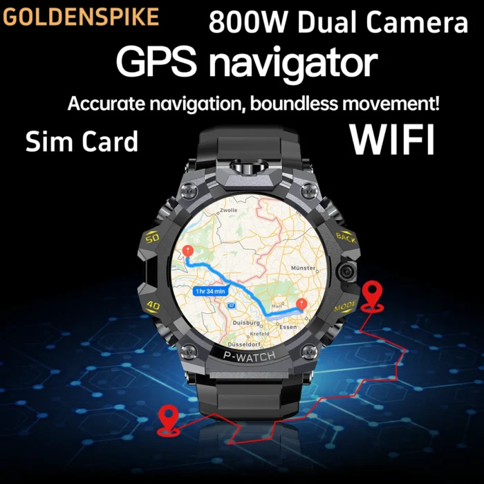 GoldenSpike 4G Android Smart Watch With 1.508inch Amoled Screen 466*466 8MP Dual Camera GPS WIFI IP68 Waterproof Smartwatch - Image 1