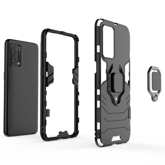 For OPPO K9X K9S K9 Pro 5g Back Cover Phone Case Shockproof Armor Anti-Fall Metal Ring Holder Magnetic Protect Coque Cases - Image 3