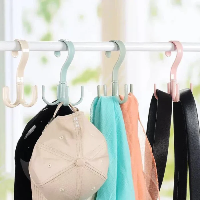 360° Rotated Four-Claw Hook Multi-Purpose Movable Hook Rotatable Hanging Bag Hat Scarf Dormitory Storage Punch-Free - Image 2