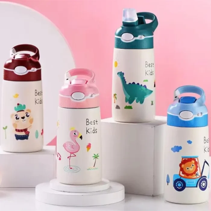 Classic Style 400ML Children Water Bottle Kids Thermos Mug Duck Billed Straw 316 Stainless Steel Vacuum Flasks Tumbler Cup - Image 1