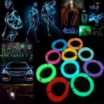 10m/5m/3m/1m 3V Battery 5V USB 12V Neon Glow EL Wire Rope with Adapter Flexible LED Strip for Car Party Dance Atmosphere Decor - Image 2
