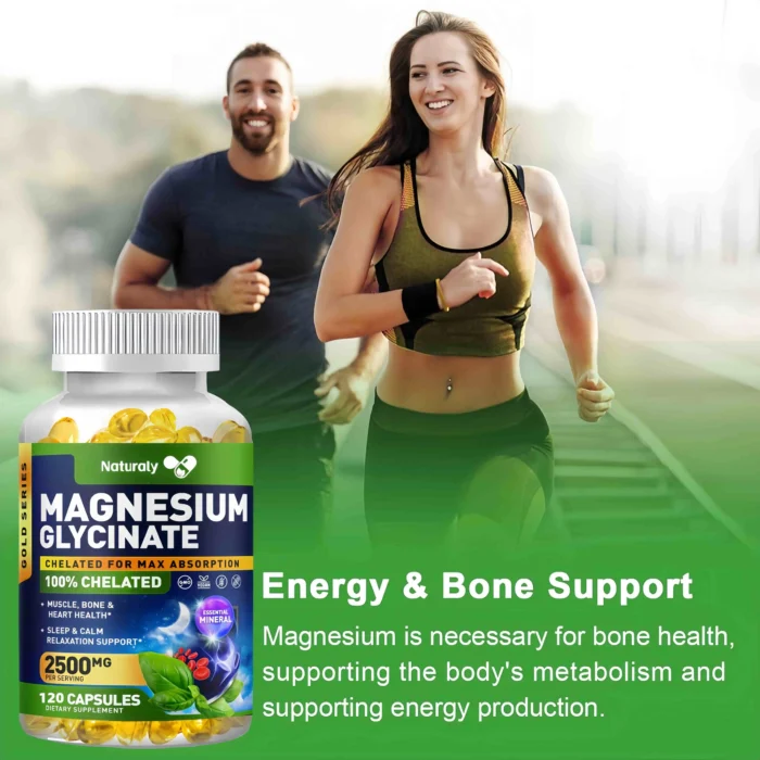 Magnesium Glycinate Capsules Dietary Supplement Support Bone Immune System,Heart Health Mineral Supplement Help Natural Sleep - Image 6
