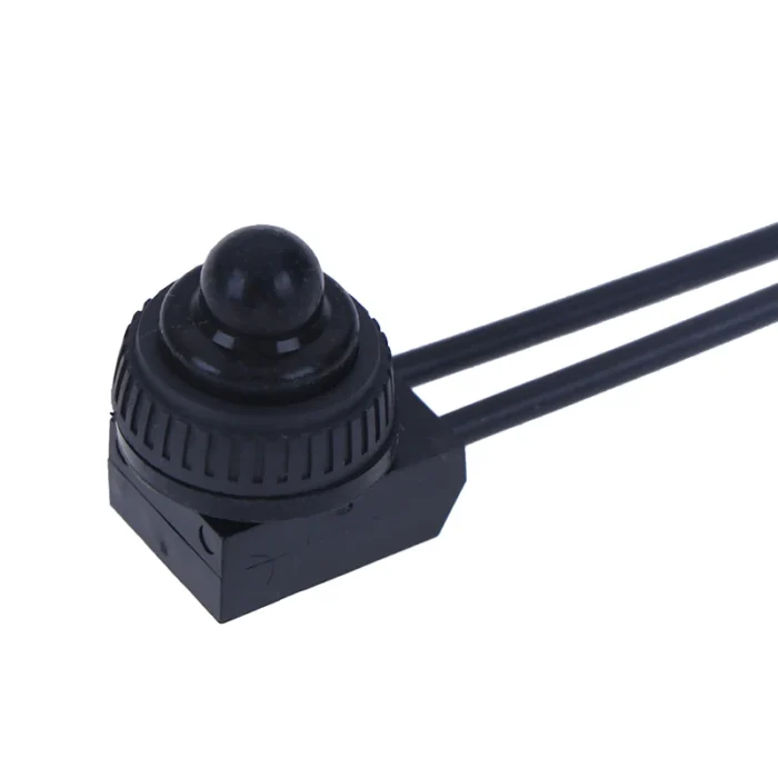 Black,Red 220V Waterproof Push Button On-off Switch With 4" Lead Wire Black - Image 2