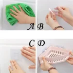 Creative Traceless Plastic Bathroom Kitchen Storage Rack Organizer Bathroom Hollow Corner Shelf Shampoo Holder Home Accessories - Image 4