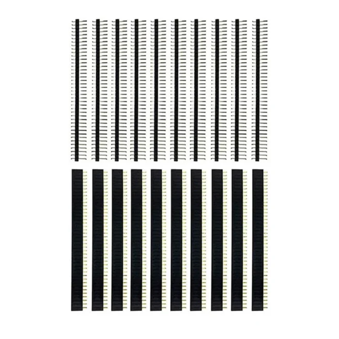 20 Pcs 10 Pairs 40 Pin 1x40 Single Row Male And Female 2.54 Breakable Pin Header PCB JST Connector Strip For Arduino DIY Kit - Image 1