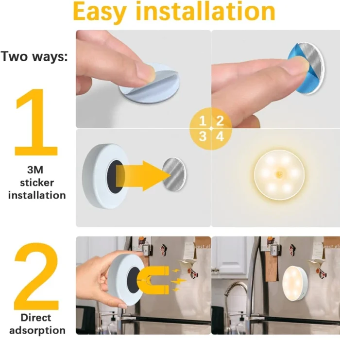Motion Sensor Light Night Light USB Rechargeable Night Lamp for Kitchen Cabinet Wardrobe Lamp Staircase Wireless Closet Light - Image 6