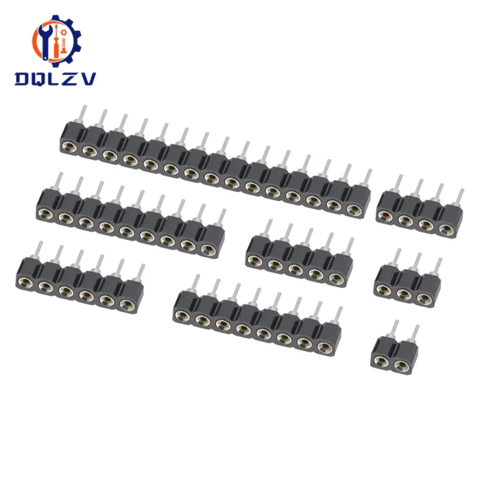 2.54MM Pitch Single Row Female SMD Straight Needle Round Hole Pin Header Copper Foot 1*2p 3p 4p 5p 6p 7p 8p 10p 40pin Connector - Image 1