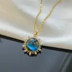 Classic Personalized Planet Colorful Stainless Steel Necklace Fashionable Exquisite Versatile Small Sun Clavicle Chain - Image 5