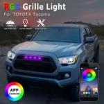 4pcs 12V RGB Colorful Front Grille LED Light Wiring Harness Kit For Toyota Tacoma 2016 2017 2018 2019 2020 w/TRD Pro APP Control - Image 2