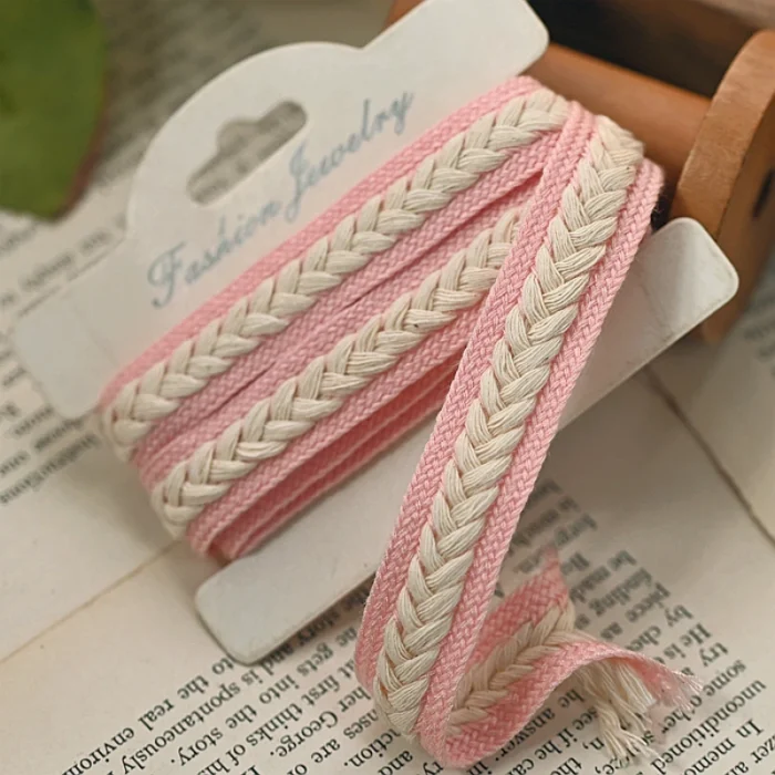 1.5CM Wide Color Cotton Braid Weaved Ribbon Frills Lace Collar Trim Fringe For Curtains Apparel Fabric Headwear Sewing DIY Craft - Image 5