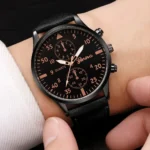 4/2/1pcs Men Sports Watches Set Man Business Quartz Wristwatch Luxury Brown Leather Bracelet Men Casual Clock Watch（NO Box） - Image 4