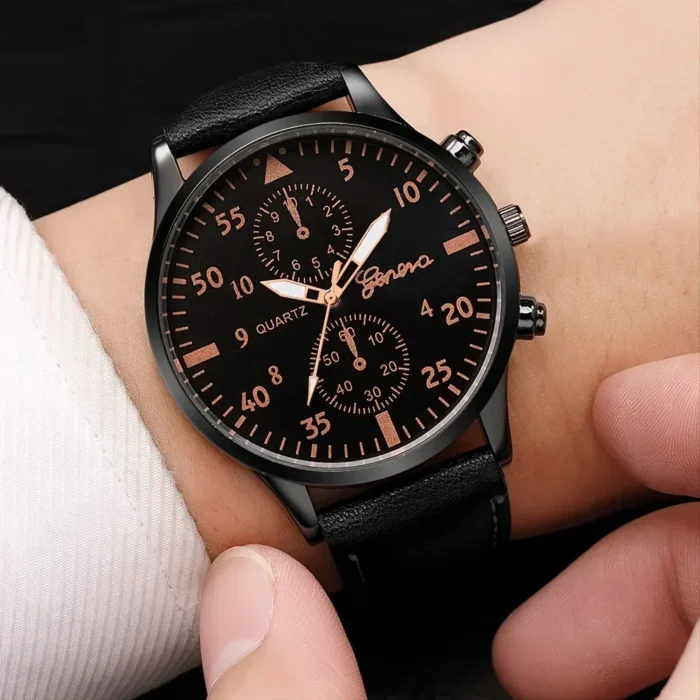 4/2/1pcs Men Sports Watches Set Man Business Quartz Wristwatch Luxury Brown Leather Bracelet Men Casual Clock Watch（NO Box） - Image 4