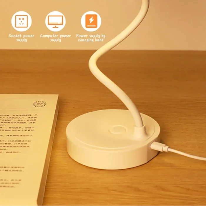 Portable Mini LED Dimmable Desk Lamp USB Plug Battery Powered Bedroom Bedside Lamp Desk Reading Lamp Eye Protection Warm Light - Image 6