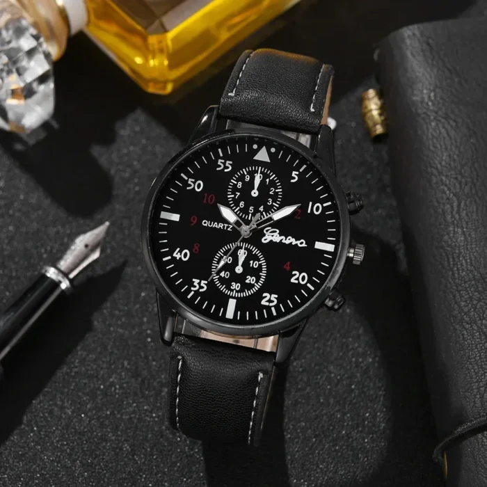 4/2/1pcs Men Sports Watches Set Man Business Quartz Wristwatch Luxury Brown Leather Bracelet Men Casual Clock Watch（NO Box） - Image 3