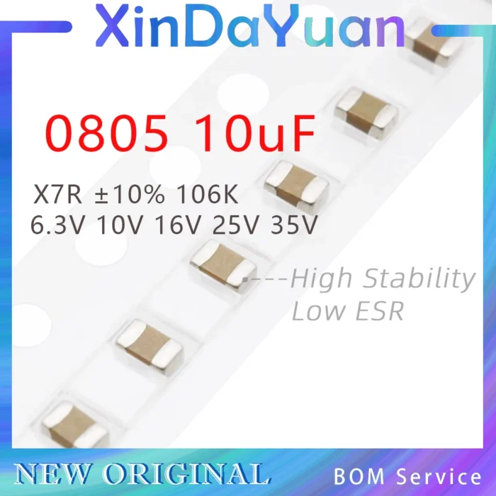 50pcs 0805 10uF 106K 6.3V 10V 16V 25V 35V ±10% X7R SMD Multi-Layer Ceramic Capacitor MLCC - Image 1