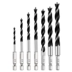 5PCS 4/5/6/8/10mm Three-pointed Woodworking Drill 1/4" Hex Shank Power Tool Reaming Drill Bit Durable High Carbon Steel - Image 3